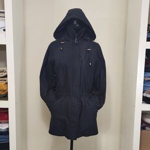 London Fog Black Hooded Coat